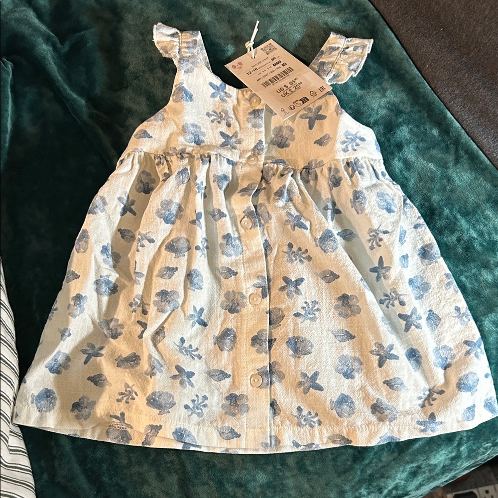 Zara Blue Floral Kids Dress